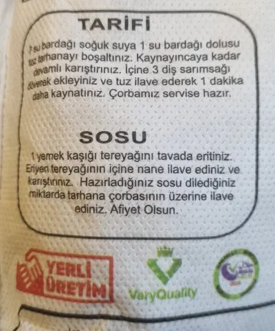 Tatlı Ev Tarhanası Toz 500 g