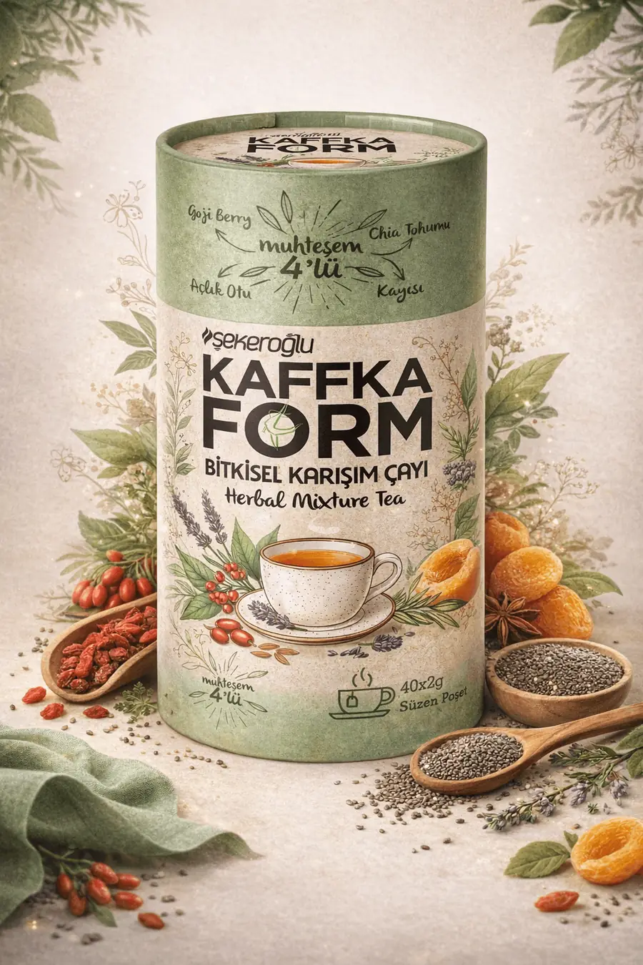 Muhteşem Dörtlü Kaffka Form Çayı 1 adet